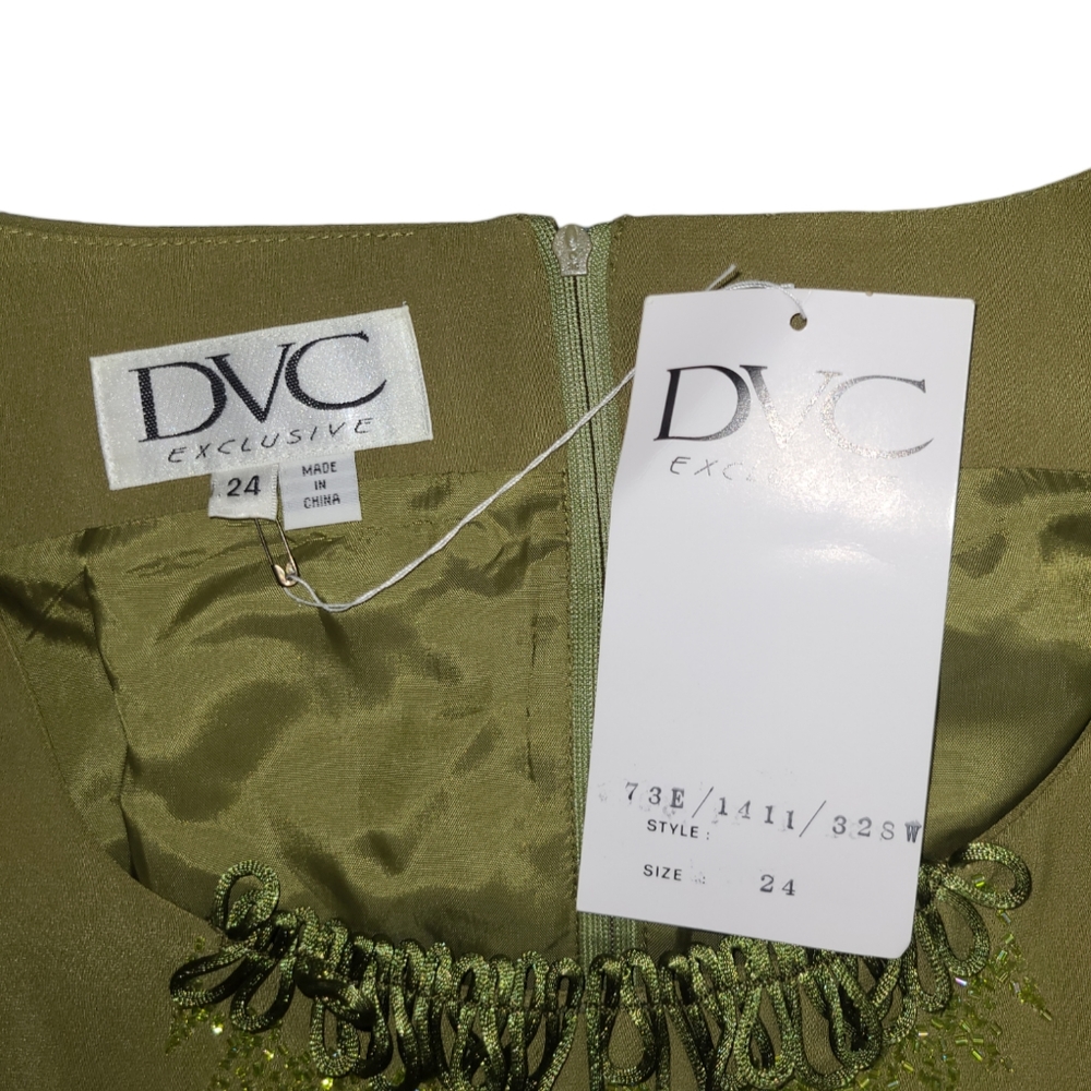 DVC EXCLUSIVE SHIRT WOMENS SIZE 24 GREEN SLEEVELESS BLOUSE BACK ZIP NEW - Picture 11 of 14